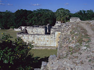 Courtyard at Kabah - kabah mayan ruins,kabah mayan temple,mayan temple pictures,mayan ruins photos